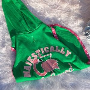 Green Majestically Flamingo Hoodie